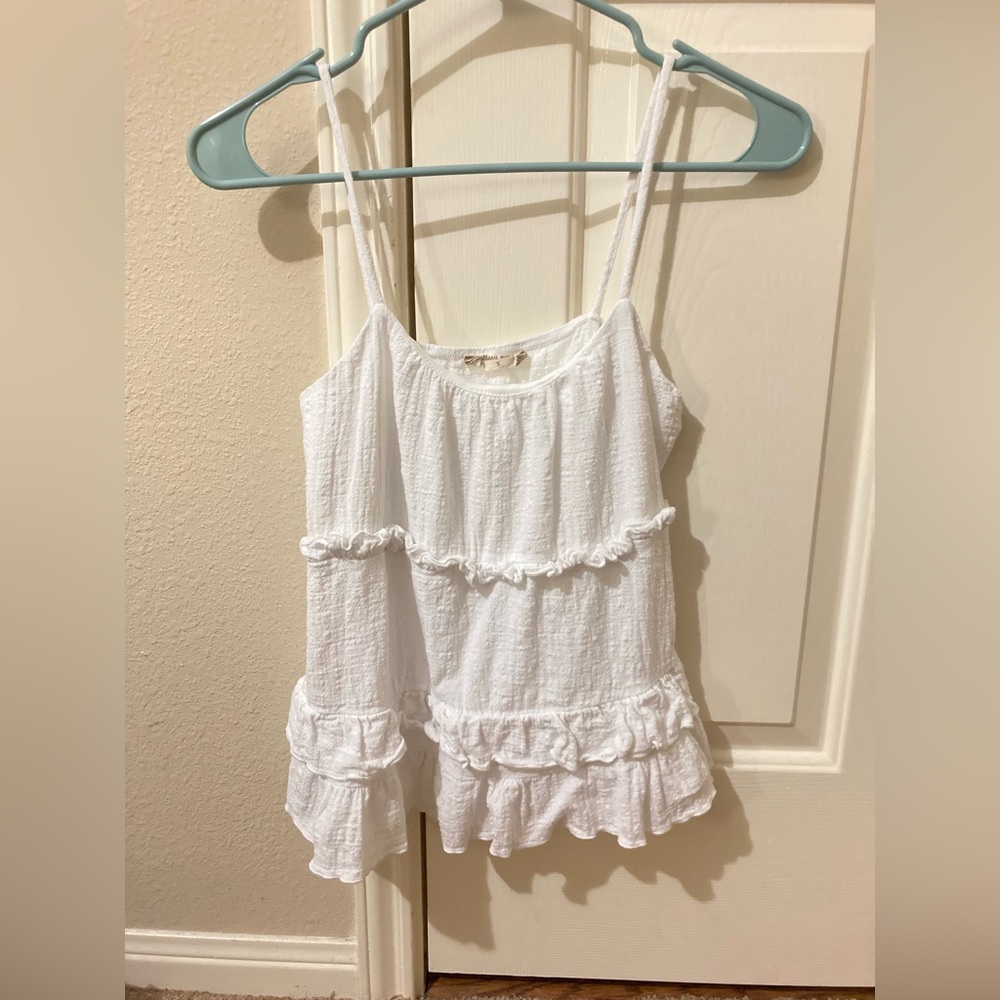 White ruffle Altar’d state spaghetti strap top size small